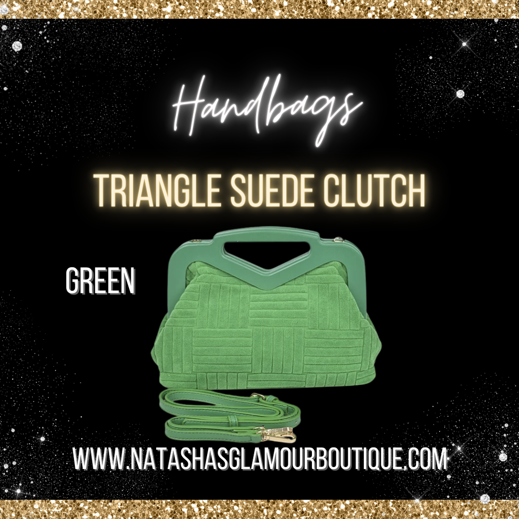 Triangle Suede Clutch