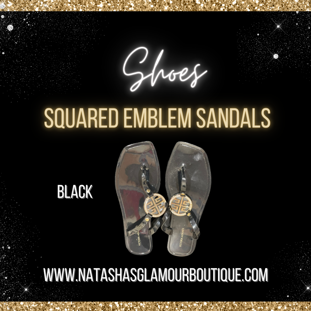 Squared Emblem Sandals