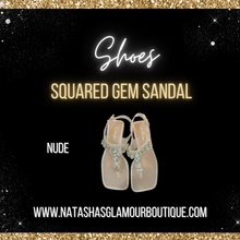 Load image into Gallery viewer, Squared Gem Sandals
