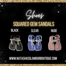 Load image into Gallery viewer, Squared Gem Sandals
