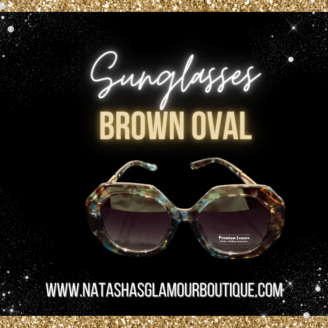 Brown Oval Sunglass